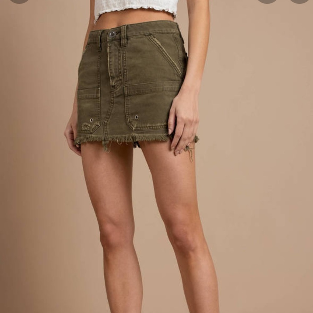 Free People Army Green mini skirt